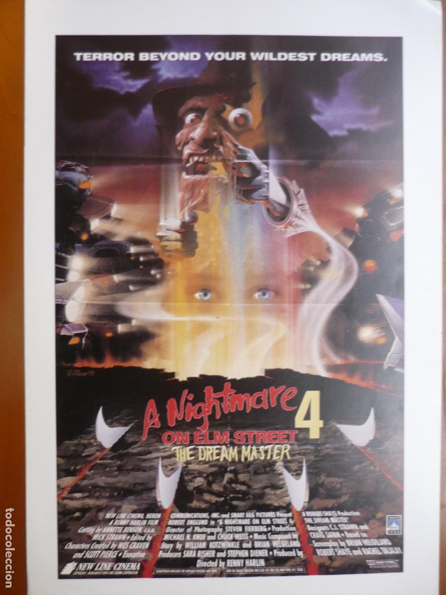 Cine: pesadilla en elm street IV 4 - guia publicitaria original en v.o. - a nightmare on elm street freddy