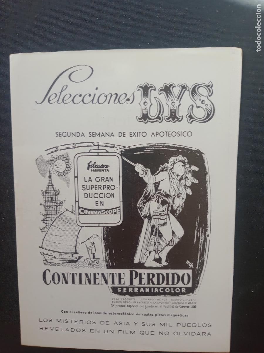 Cin&eacute;ma: CONTINENTE PERDIDO. CARTELERA SEMANAL VALENCIA CINEMA SELECCIONES LYS A&Ntilde;OS 50