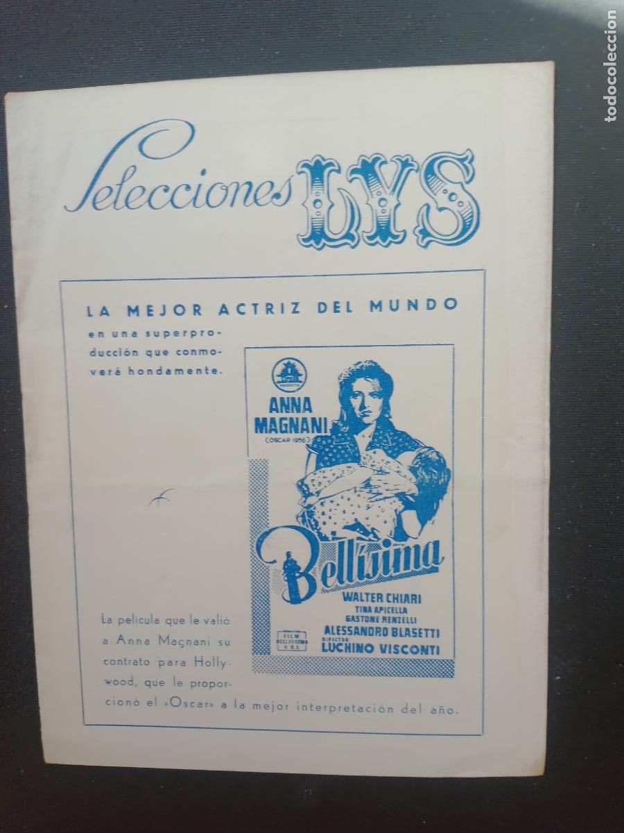 Cine: BELLISIMA, ANA MAGNANI. CARTELERA SEMANAL VALENCIA CINEMA SELECCIONES LYS A&Ntilde;OS 50