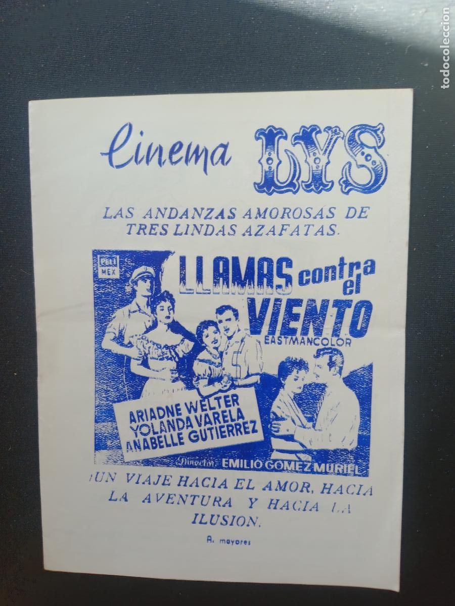 Cin&eacute;ma: LLAMAS CONTRA EL VIENTO 1959. CARTELERA SEMANAL VALENCIA CINEMA SELECCIONES LYS A&Ntilde;OS 50