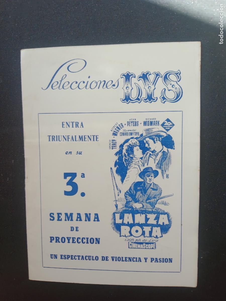 Cin&eacute;ma: LANZA ROTA, 1955. CARTELERA SEMANAL VALENCIA CINEMA SELECCIONES LYS A&Ntilde;OS 50