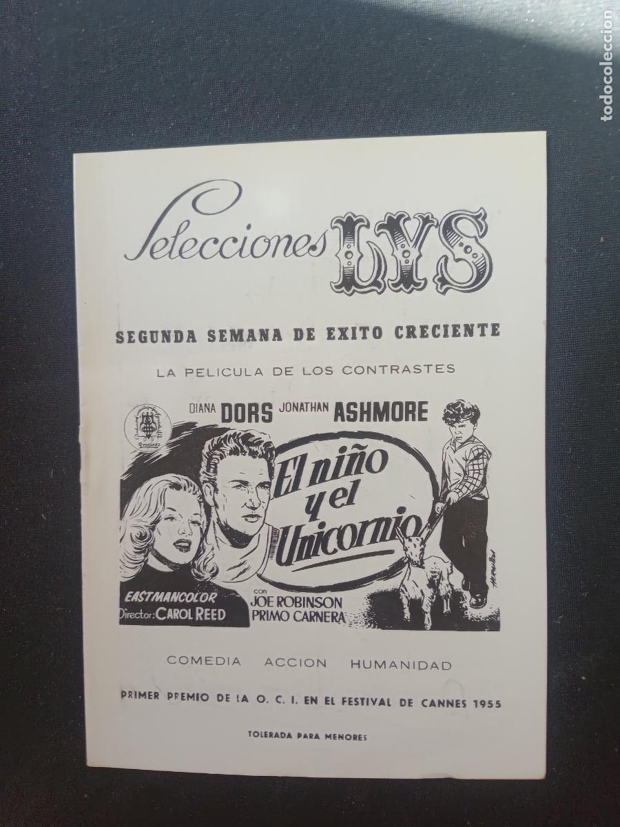 Cin&eacute;ma: EL NI&Ntilde;O Y EL UNICORNIO. CARTELERA SEMANAL VALENCIA CINEMA SELECCIONES LYS A&Ntilde;OS 50