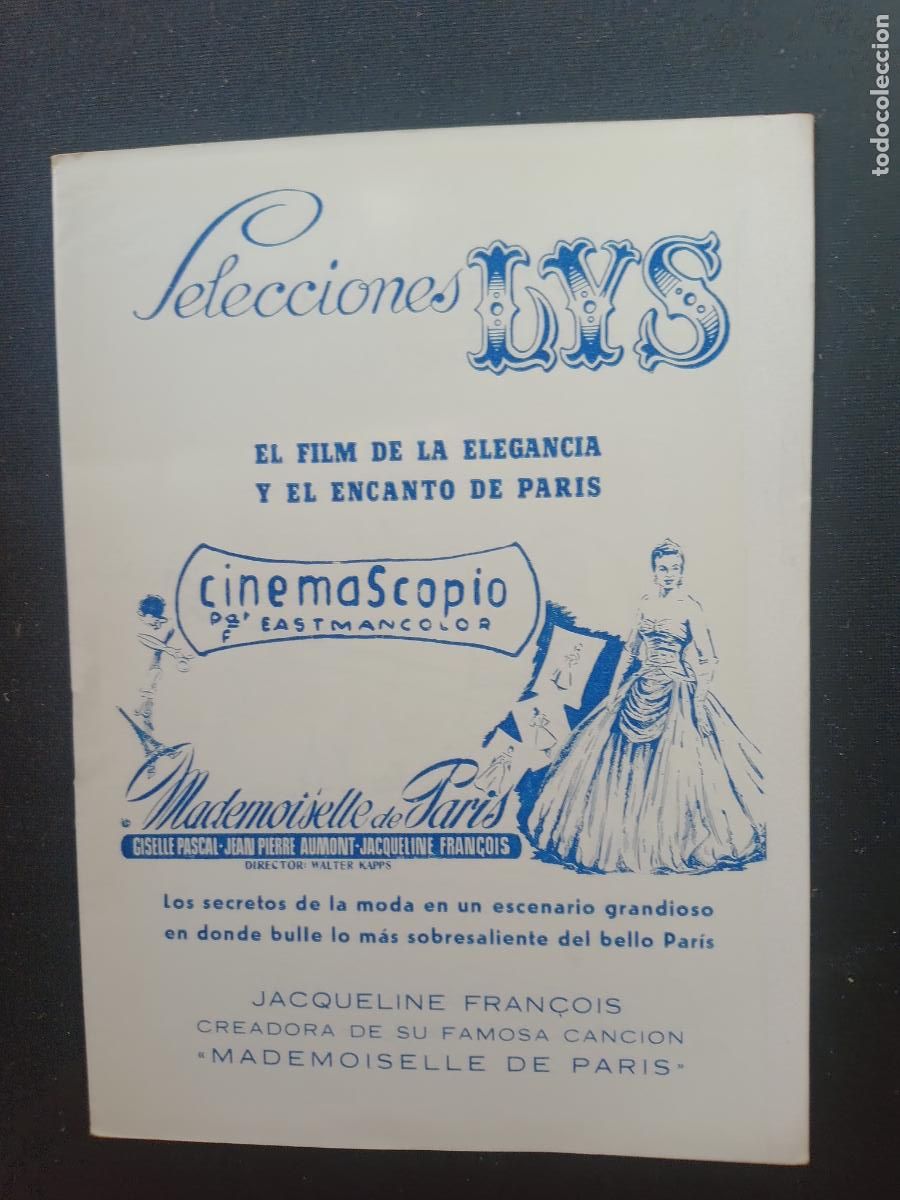 Cin&eacute;ma: MADEMOISELLE PARIS. CARTELERA SEMANAL VALENCIA CINEMA SELECCIONES LYS A&Ntilde;OS 50