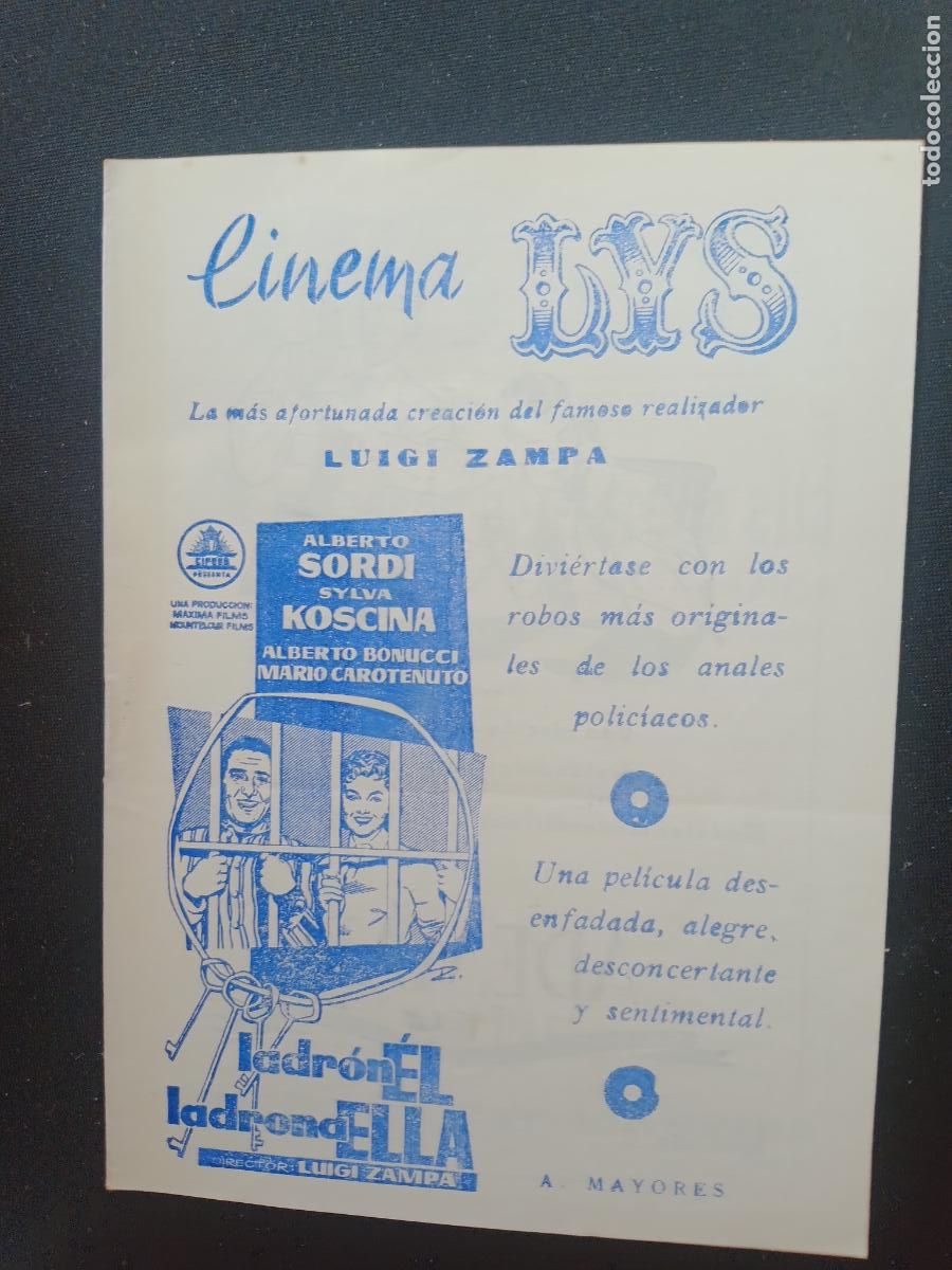 Kino: LADRON EL, LADRON ELLA. CARTELERA SEMANAL VALENCIA CINEMA SELECCIONES LYS A&Ntilde;OS 50