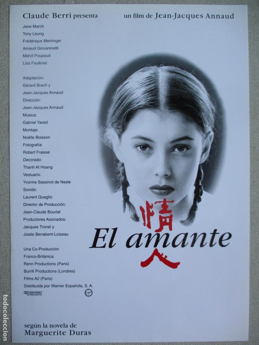 Cine: EL AMANTE. GUIA ORIGINAL ESTRENO. PEDIDO MINIMO EN GUIAS 10 EUROS.