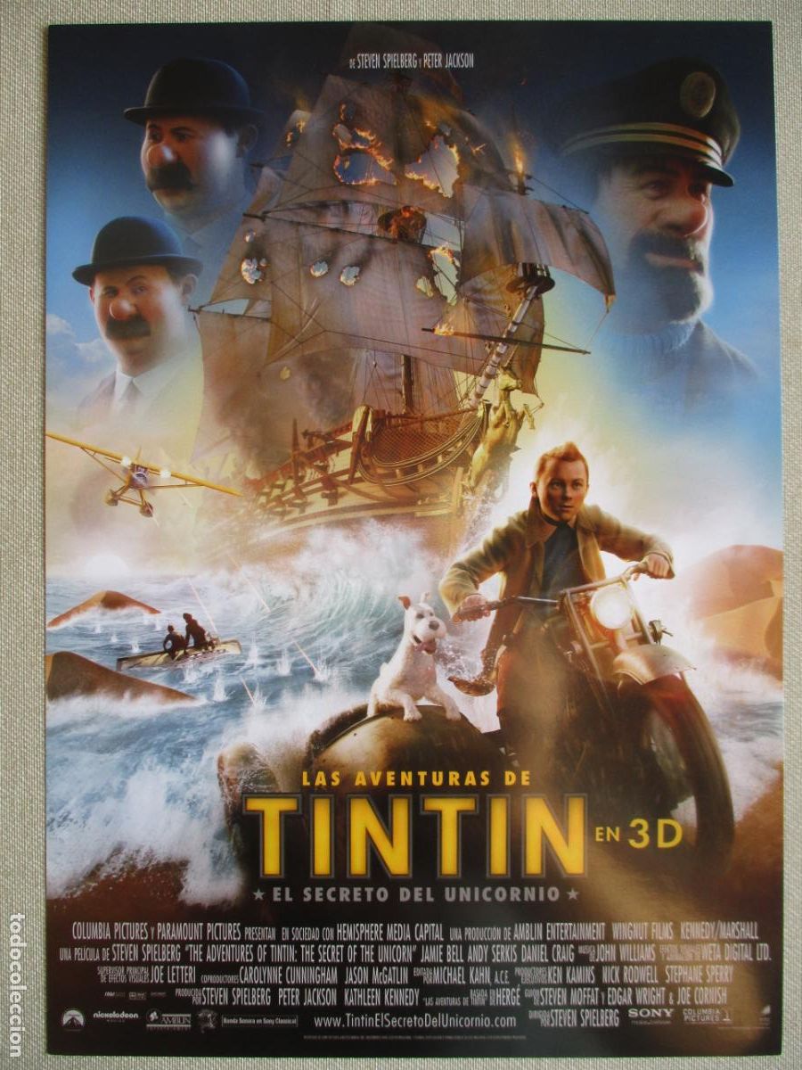 Cine: LAS AVENTURAS DE TINTIN. GUIA ORIGINAL ESTRENO. PEDIDO MINIMO EN GUIAS 10 EUROS.