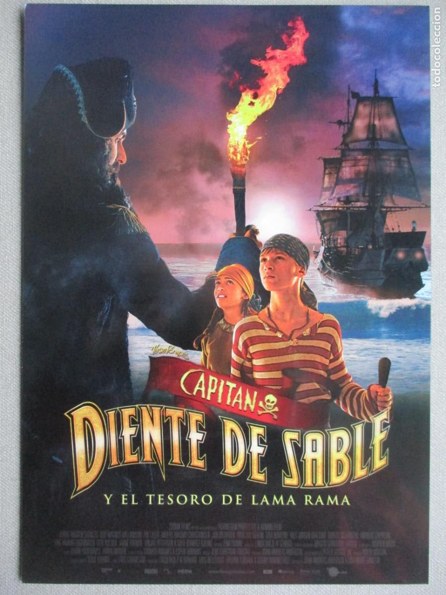 Cine: CAPITAN DIENTE DE SABLE Y EL TESORO DE LAMA. GUIA ORIGINAL ESTRENO. PEDIDO MINIMO EN GUIAS 10 EUROS.