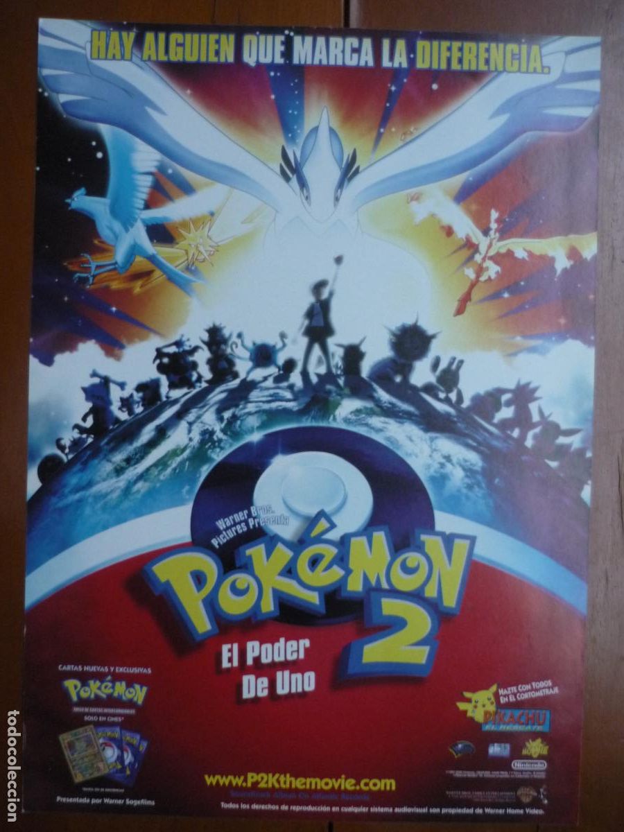 Cine: pokemon 2 el poder de uno - guia publicitaria original - pikachu meowth