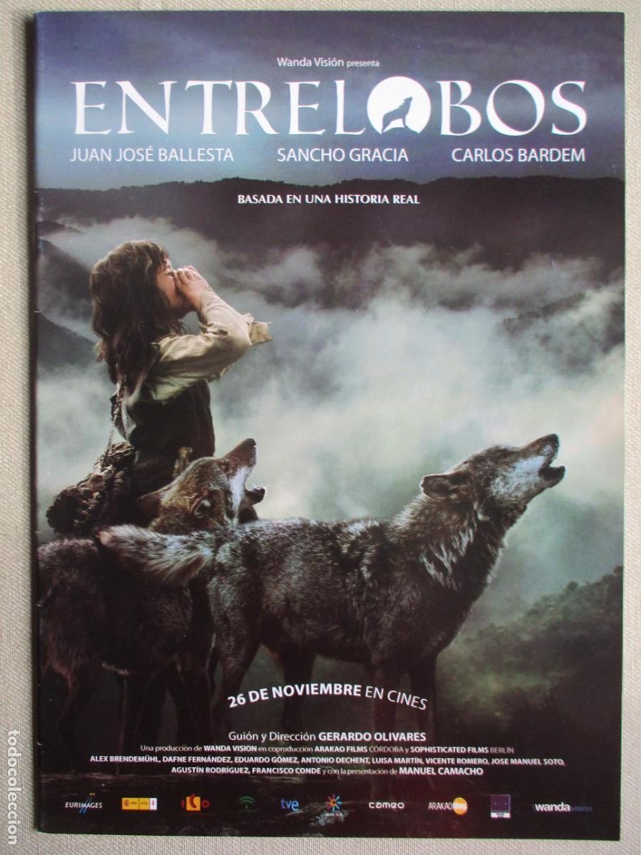 Cinema: ENTRE LOBOS. GUIA ORIGINAL ESTRENO (12 HOJAS). PEDIDO MINIMO EN GUIAS 10 EUROS.