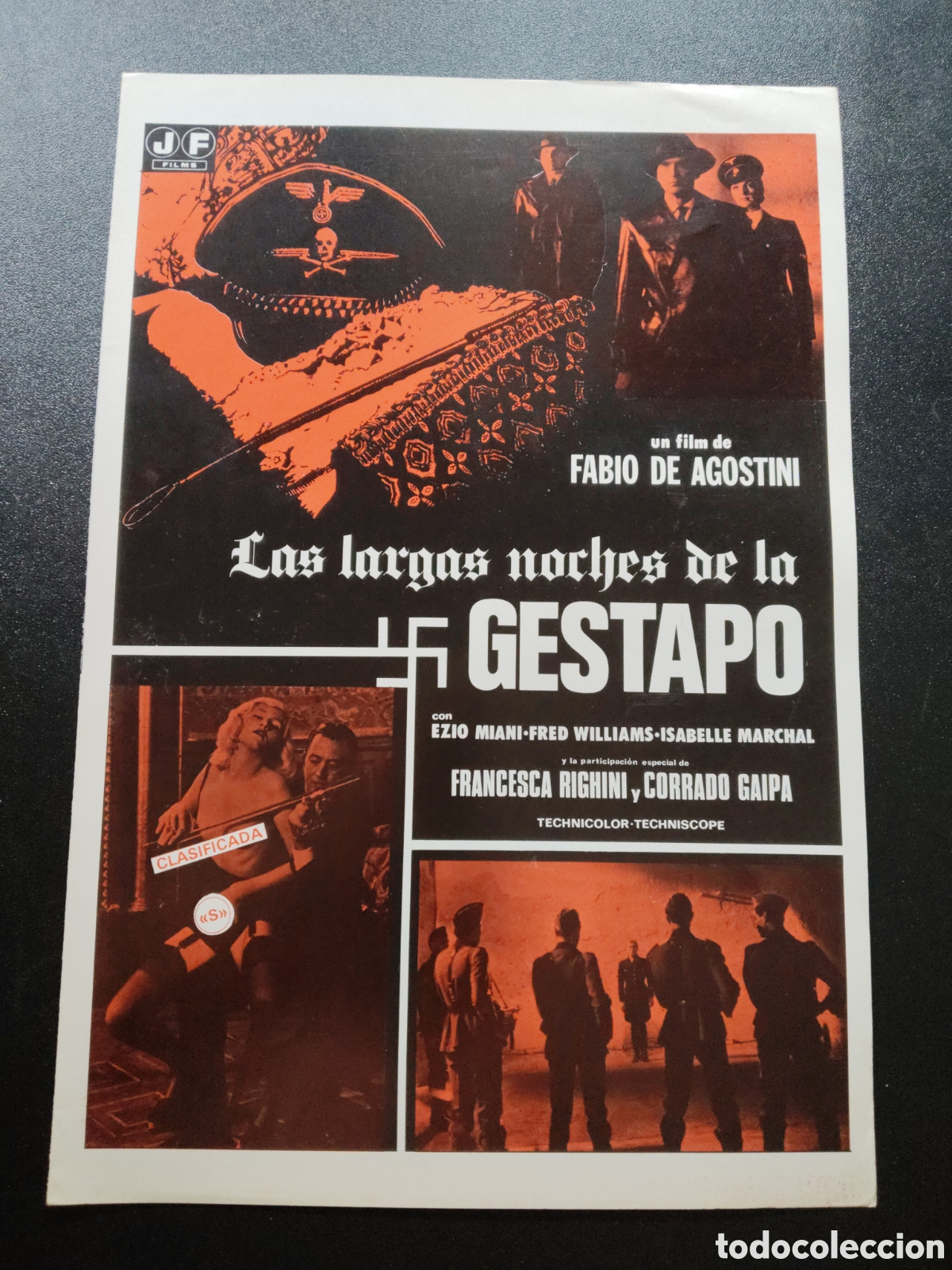 Kino: LAS LARGAS NOCHES DE LA GESTAPO - FABIO DE AGOSTINI CLASIFICADA S JF FILMS GUIA DE CINE ORIGINAL C47