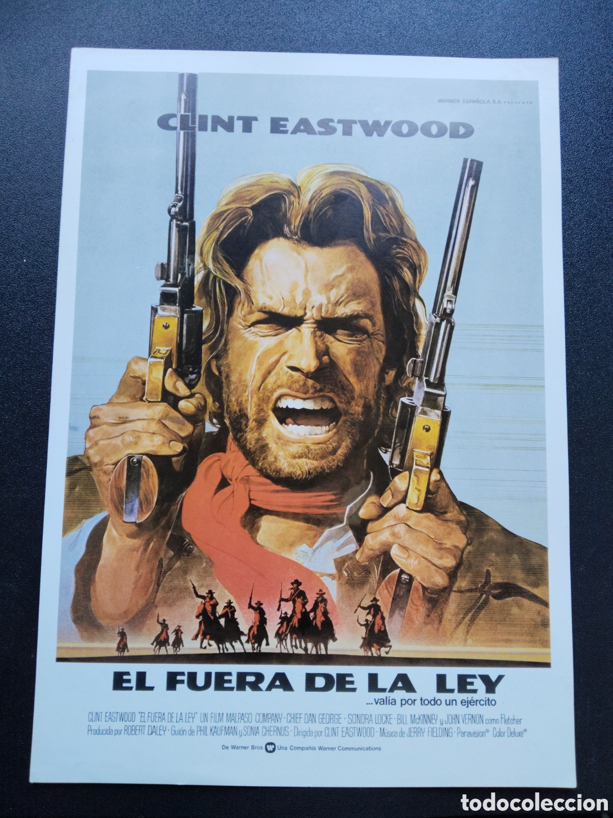 Cine: EL FUERA DE LA LEY - CINT EASTWOOD - WARNER ESPA&Ntilde;OLA SA - GUIA DE CINE ORIGINAL CA51
