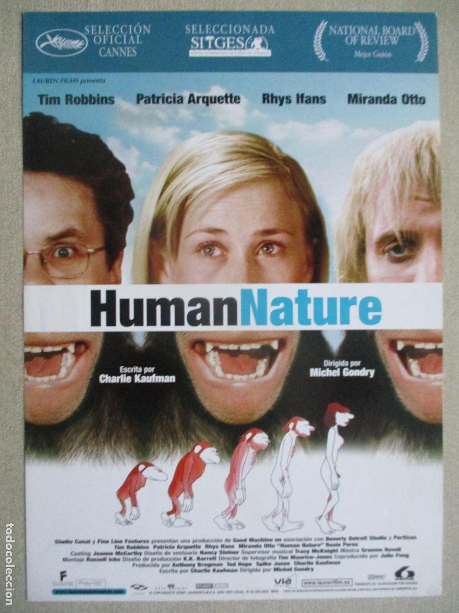 Kino: HUMAN NATURE. GUIA ORIGINAL ESTRENO. PEDIDO MINIMO EN GUIAS 10 EUROS.