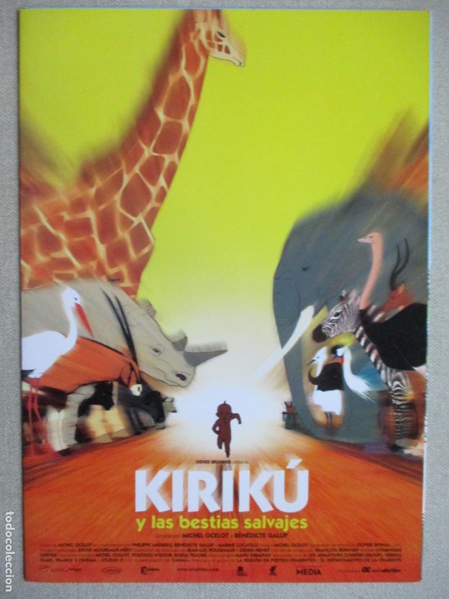 Kino: KIRIKU Y LAS BESTIAS SALVAJES. GUIA ORIGINAL ESTRENO. PEDIDO MINIMO EN GUIAS 10 EUROS.