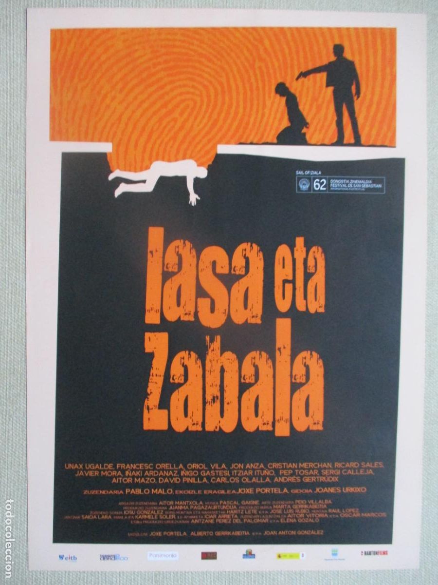 Kino: LASA ETA ZABALA. GUIA ORIGINAL ESTRENO (EUSKERA). PEDIDO MINIMO EN GUIAS 10 EUROS.