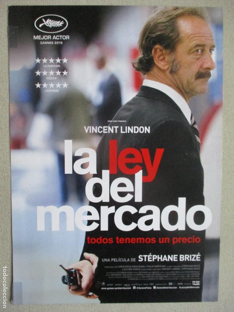 Kino: LA LEY DEL MERCADO. GUIA ORIGINAL ESTRENO. PEDIDO MINIMO EN GUIAS 10 EUROS.