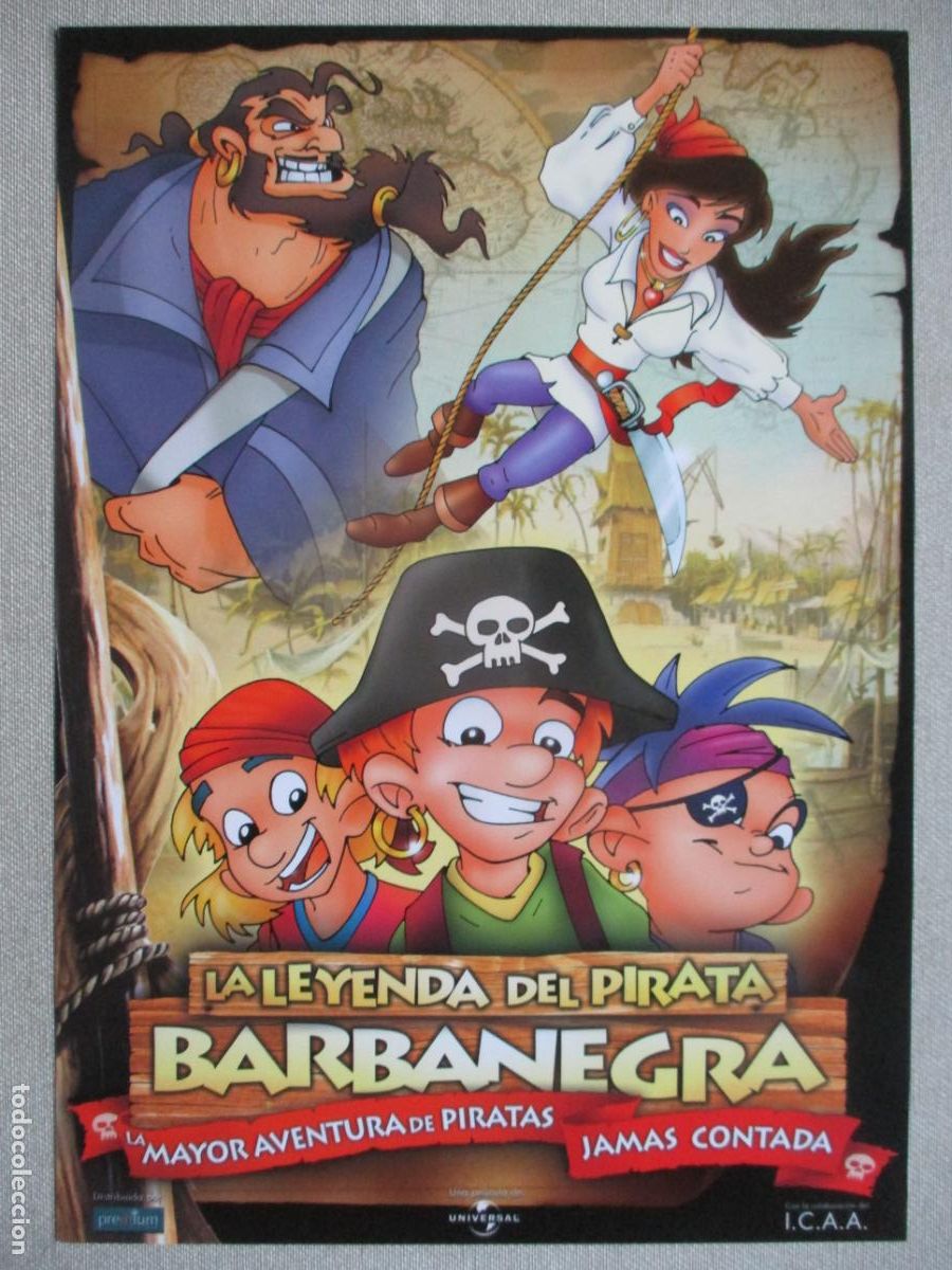 Kino: LA LEYENDA DEL PIRATA BARBANEGRA. GUIA ORIGINAL ESTRENO. PEDIDO MINIMO EN GUIAS 10 EUROS.