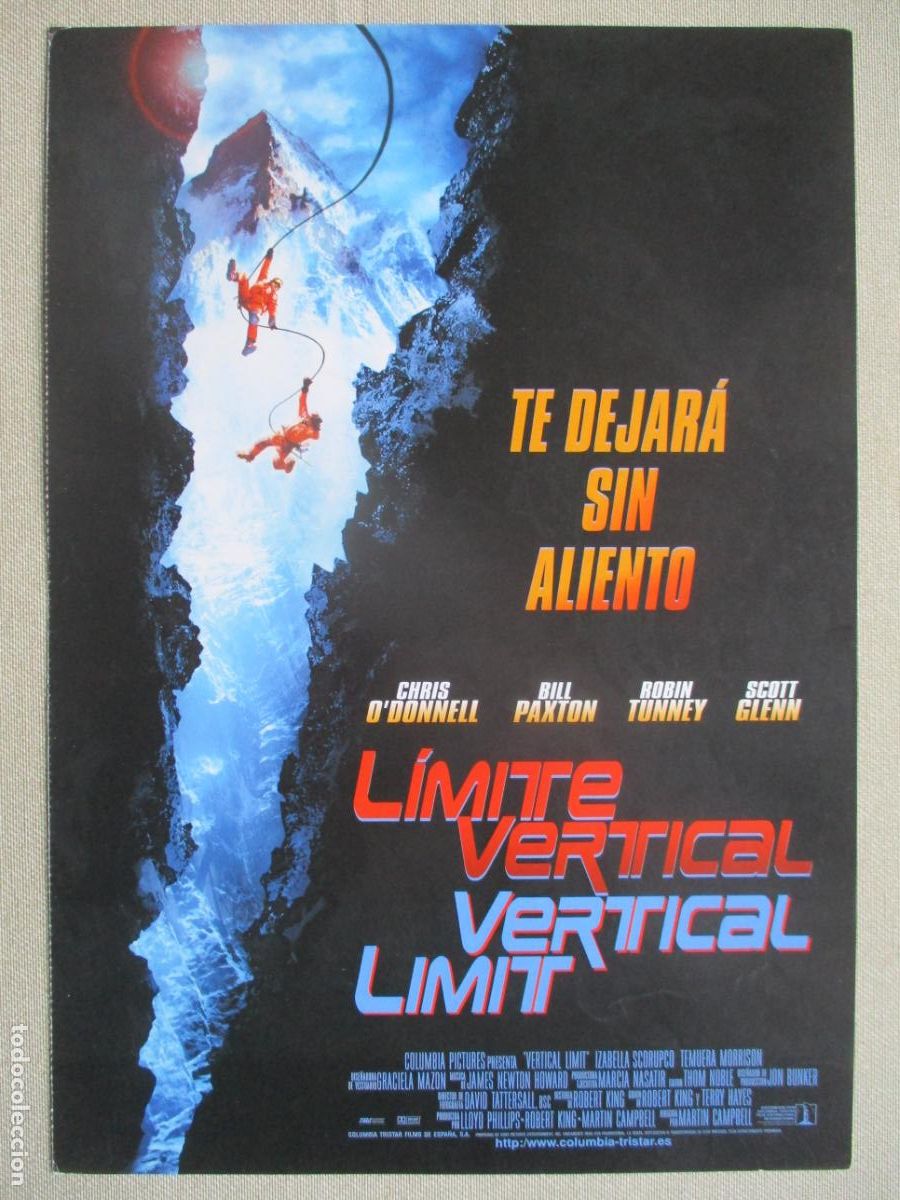 Kino: LIMITE VERTICAL. GUIA ORIGINAL ESTRENO. PEDIDO MINIMO EN GUIAS 10 EUROS.