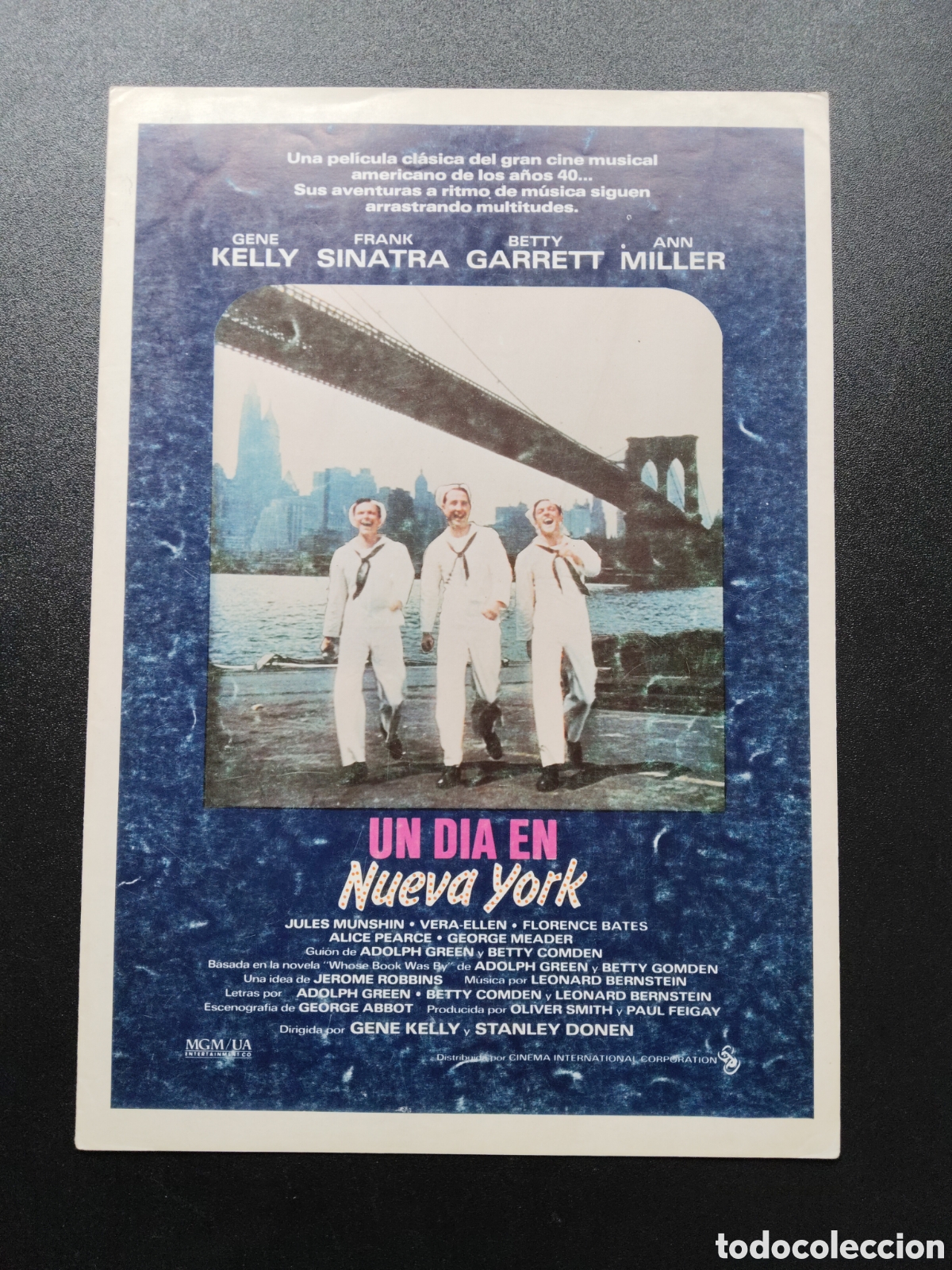 Cinema: UN DIA EN NUEVA YORK - GENE KELLY FRAN SINATRA BETTY GARRET Y ANN MILLER GUIA DE CINE ORIGINAL CA59