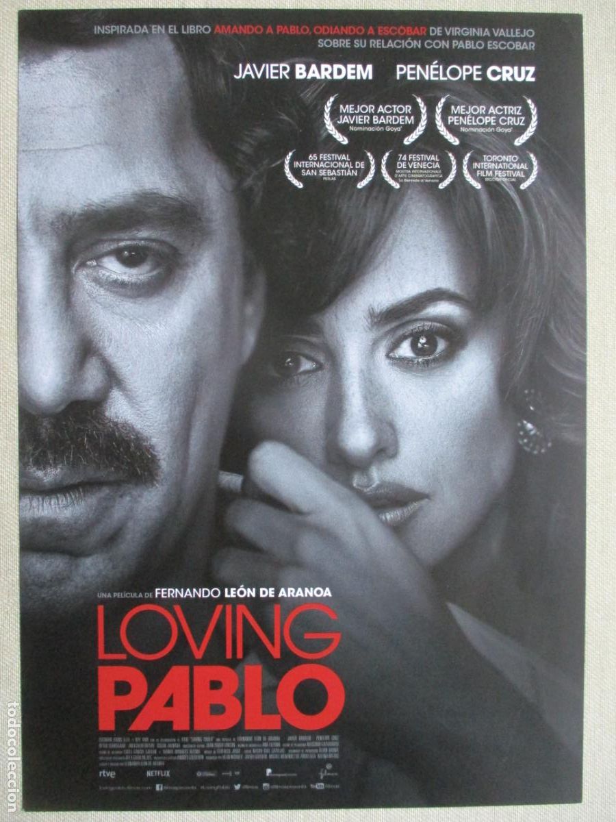 Kino: LOVING PABLO. GUIA ORIGINAL ESTRENO. PEDIDO MINIMO EN GUIAS 10 EUROS.