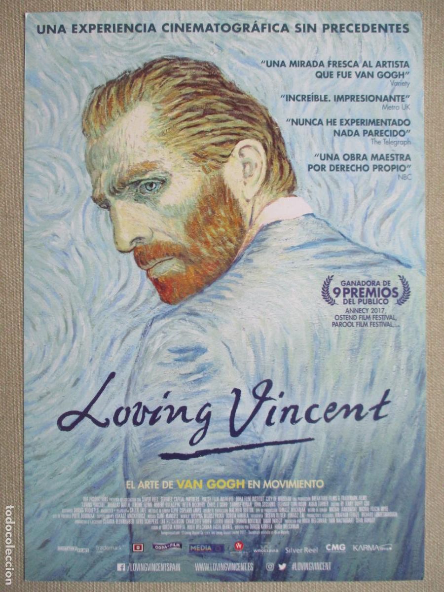Kino: LOVING VINCENT. GUIA ORIGINAL ESTRENO. PEDIDO MINIMO EN GUIAS 10 EUROS.