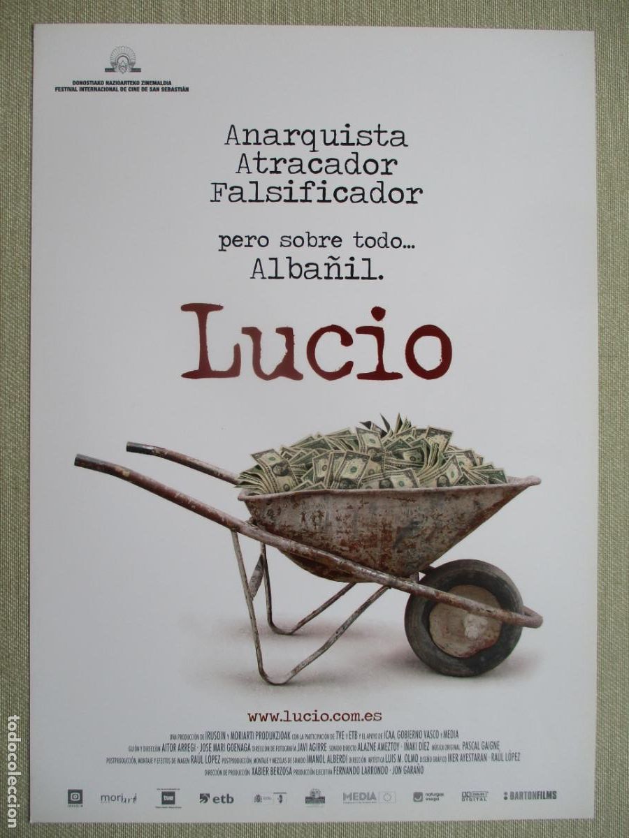 Kino: LUCIO. GUIA ORIGINAL ESTRENO. PEDIDO MINIMO EN GUIAS 10 EUROS.