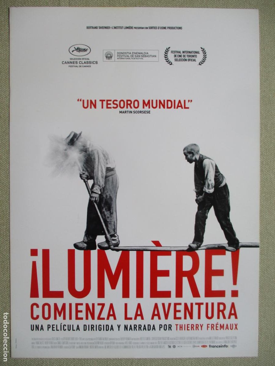Kino: &iexcl;LUMIERE! COMIENZA LA AVENTURA. GUIA ORIGINAL ESTRENO. PEDIDO MINIMO EN GUIAS 10 EUROS.