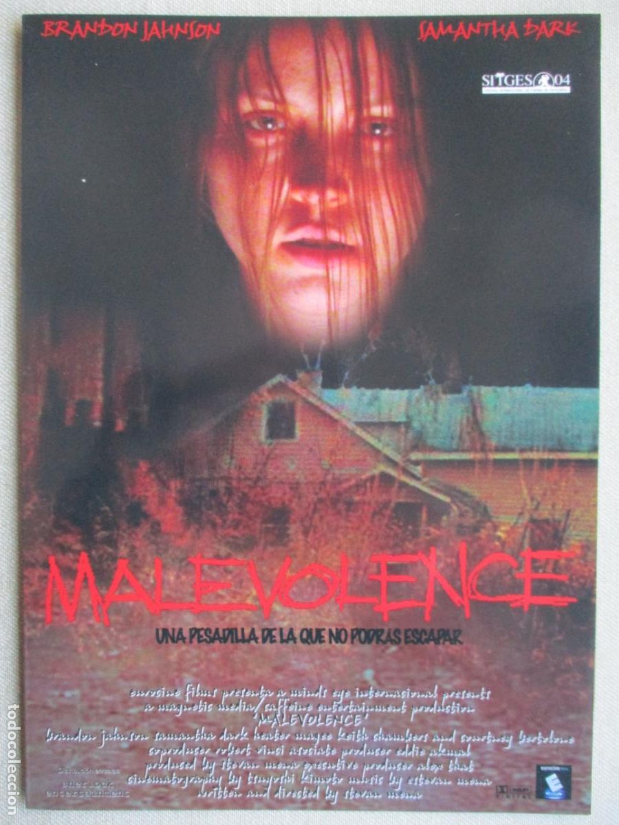 Cine: MALEVOLENCE. GUIA ORIGINAL ESTRENO. PEDIDO MINIMO EN GUIAS 10 EUROS.