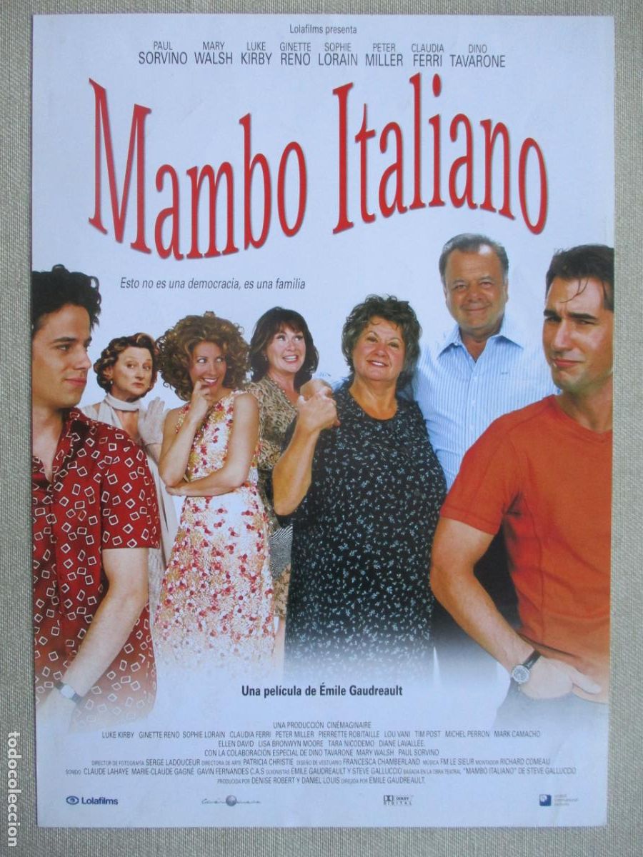 Cine: MAMBO ITALIANO. GUIA ORIGINAL ESTRENO. PEDIDO MINIMO EN GUIAS 10 EUROS.