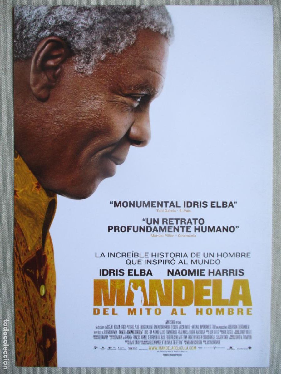 Kino: MANDELA DEL MITO AL HOMBRE. GUIA ORIGINAL ESTRENO. PEDIDO MINIMO EN GUIAS 10 EUROS.