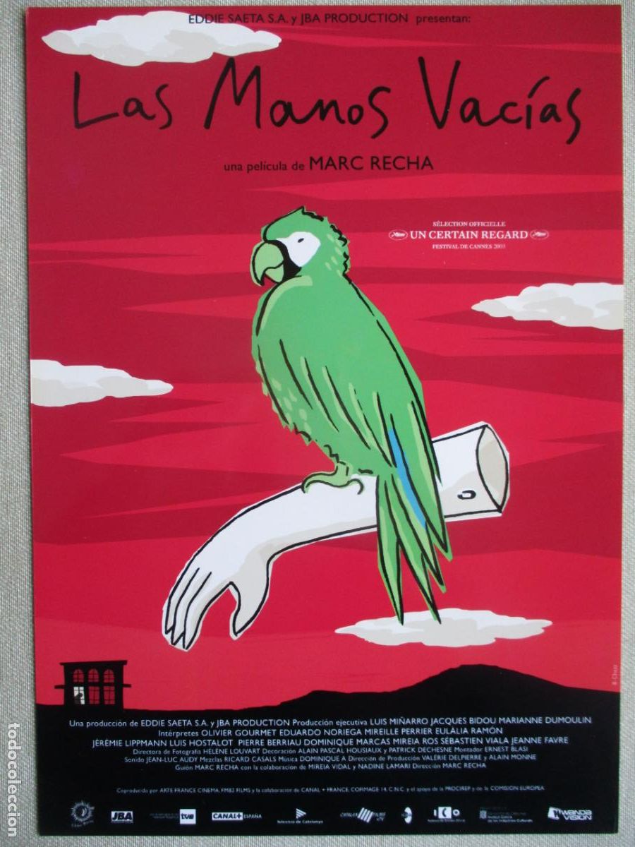 Kino: LAS MANOS VACIAS. GUIA ORIGINAL ESTRENO. PEDIDO MINIMO EN GUIAS 10 EUROS.