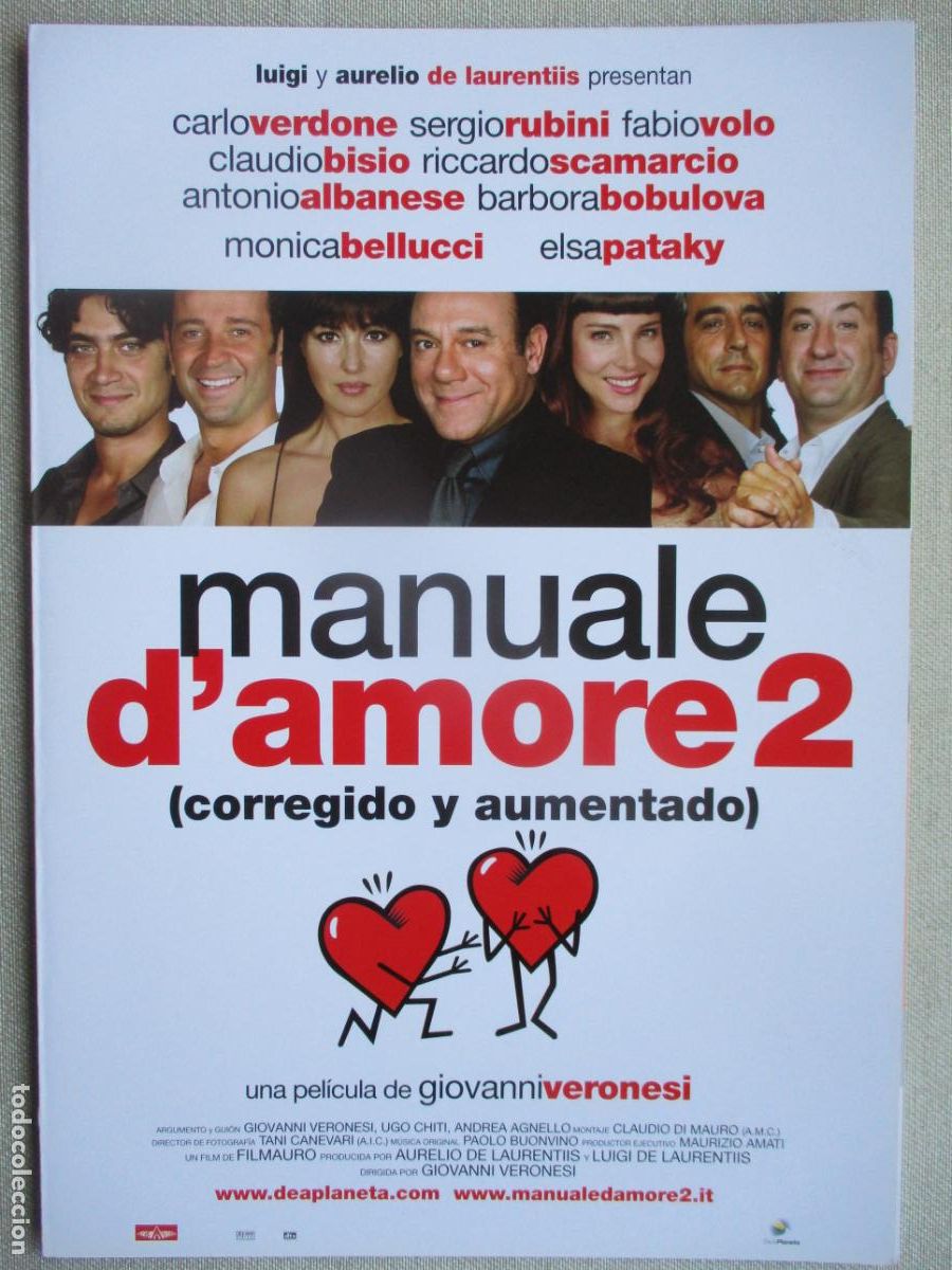 Kino: MANUALE D'AMORE 2. GUIA ORIGINAL ESTRENO. PEDIDO MINIMO EN GUIAS 10 EUROS.