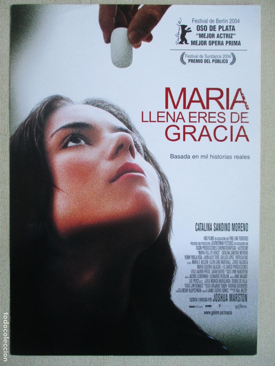 Kino: MARIA LLENA ERES DE GRACIA. GUIA ORIGINAL ESTRENO. PEDIDO MINIMO EN GUIAS 10 EUROS.