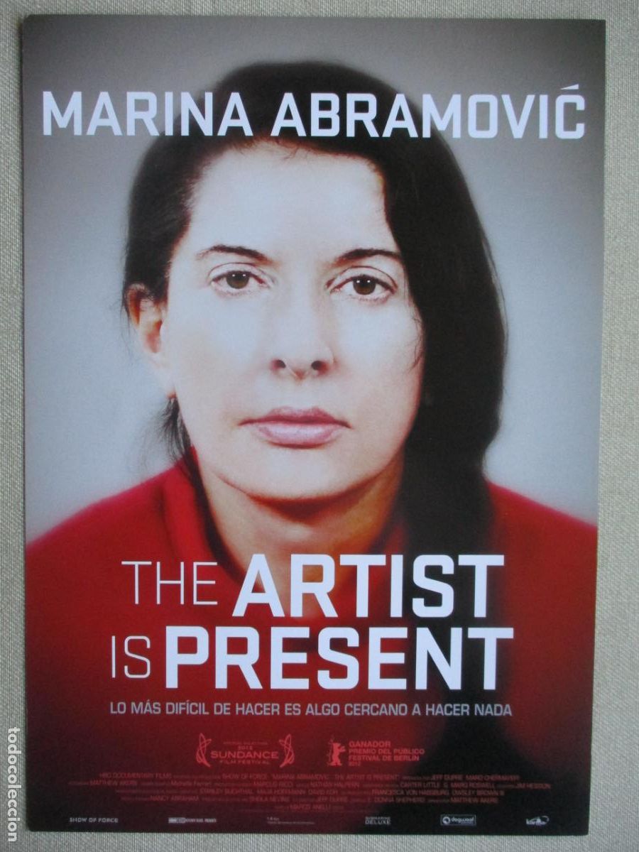 Kino: MARINA ABRAMOVIC. THE ARTIST IS PRESENT. GUIA ORIGINAL ESTRENO. PEDIDO MINIMO EN GUIAS 10 EUROS.
