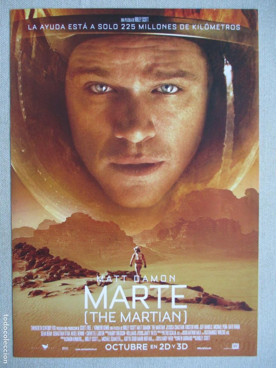 Cinema: MARTE. GUIA ORIGINAL ESTRENO. PEDIDO MINIMO EN GUIAS 10 EUROS.