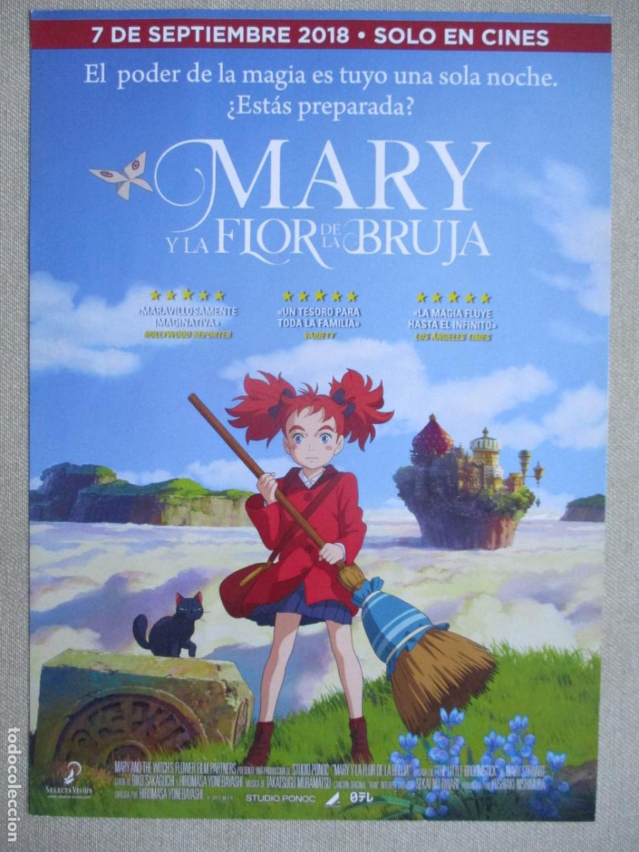 Cinema: MARY Y LA FLOR DE LA BRUJA. GUIA ORIGINAL ESTRENO. PEDIDO MINIMO EN GUIAS 10 EUROS.