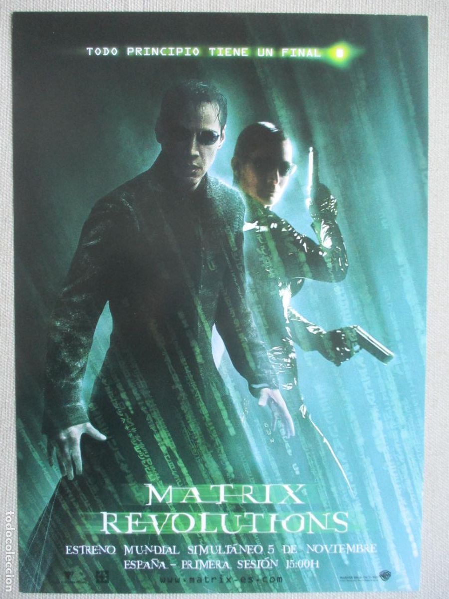 Cinema: MATRIX REVOLUTIONS. GUIA ORIGINAL ESTRENO. PEDIDO MINIMO EN GUIAS 10 EUROS.