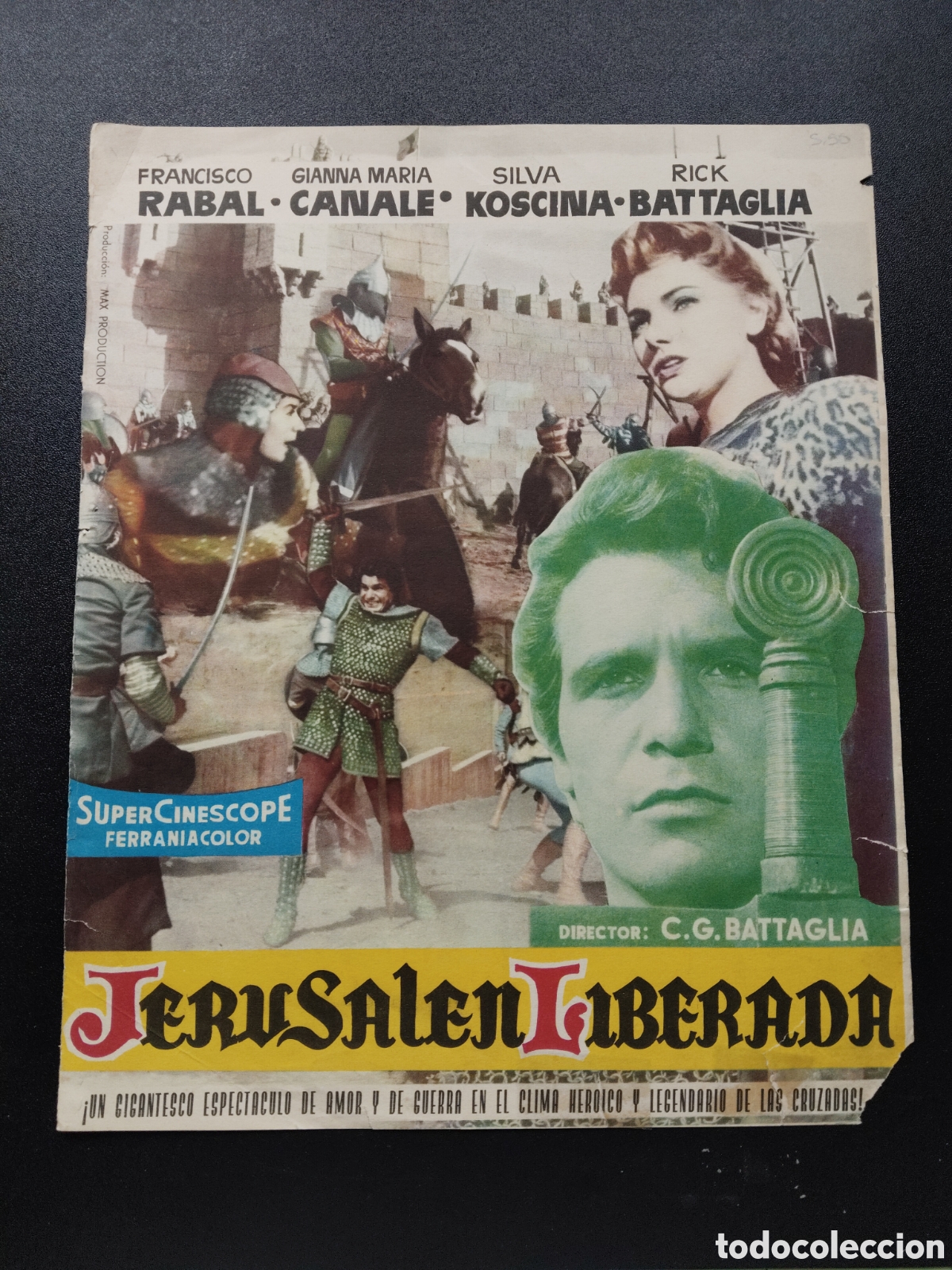 Cinema: JERUSALEN LIBERADA - FRANCISCO RABAL Y GIANNA MARIA CANALE - CINESCOPE - GUIA DE CINE ORIGINAL CA60
