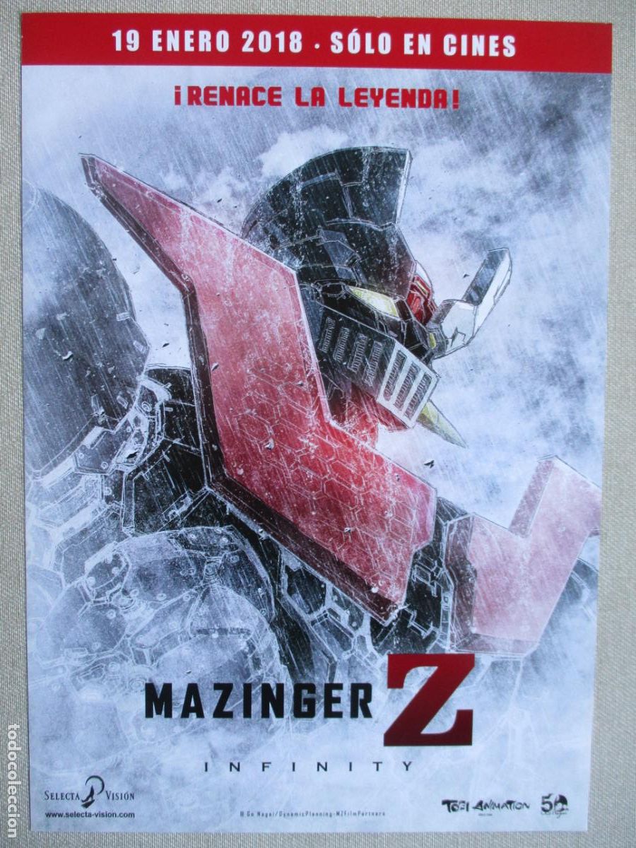Cine: MAZINGER Z INFINITY. GUIA ORIGINAL ESTRENO. PEDIDO MINIMO EN GUIAS 10 EUROS.