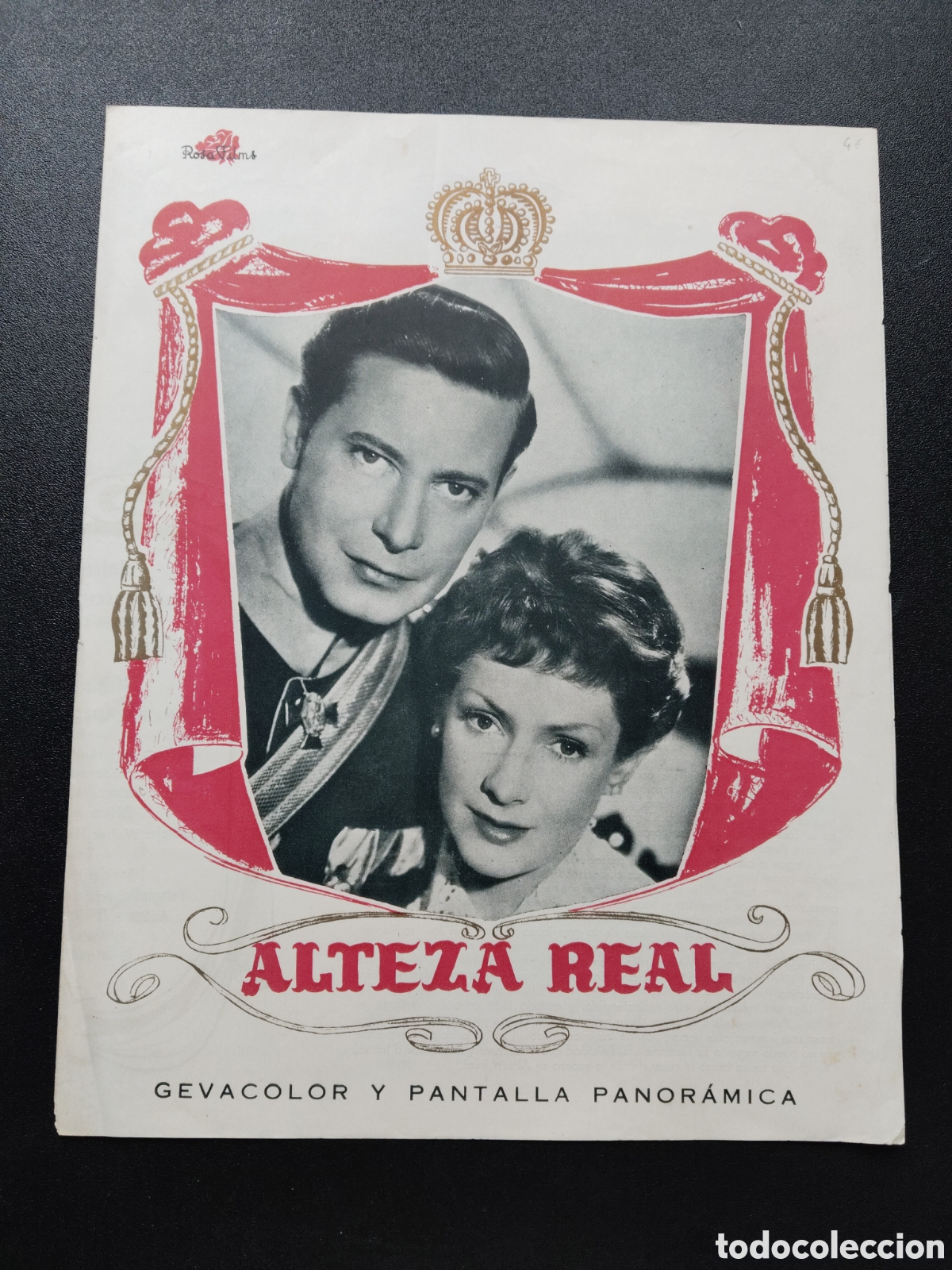 Cinema: ALTEZA REAL - DIETER BORSCHE RUTH LEUWERIK Y LIL DAGOVER - ROSA FILMS - GUIA DE CINE ORIGINAL CA60