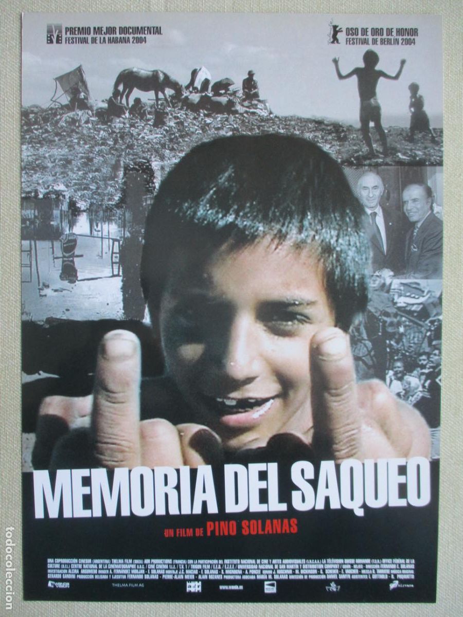 Cinema: MEMORIA DEL SAQUEO. GUIA ORIGINAL ESTRENO. PEDIDO MINIMO EN GUIAS 10 EUROS.