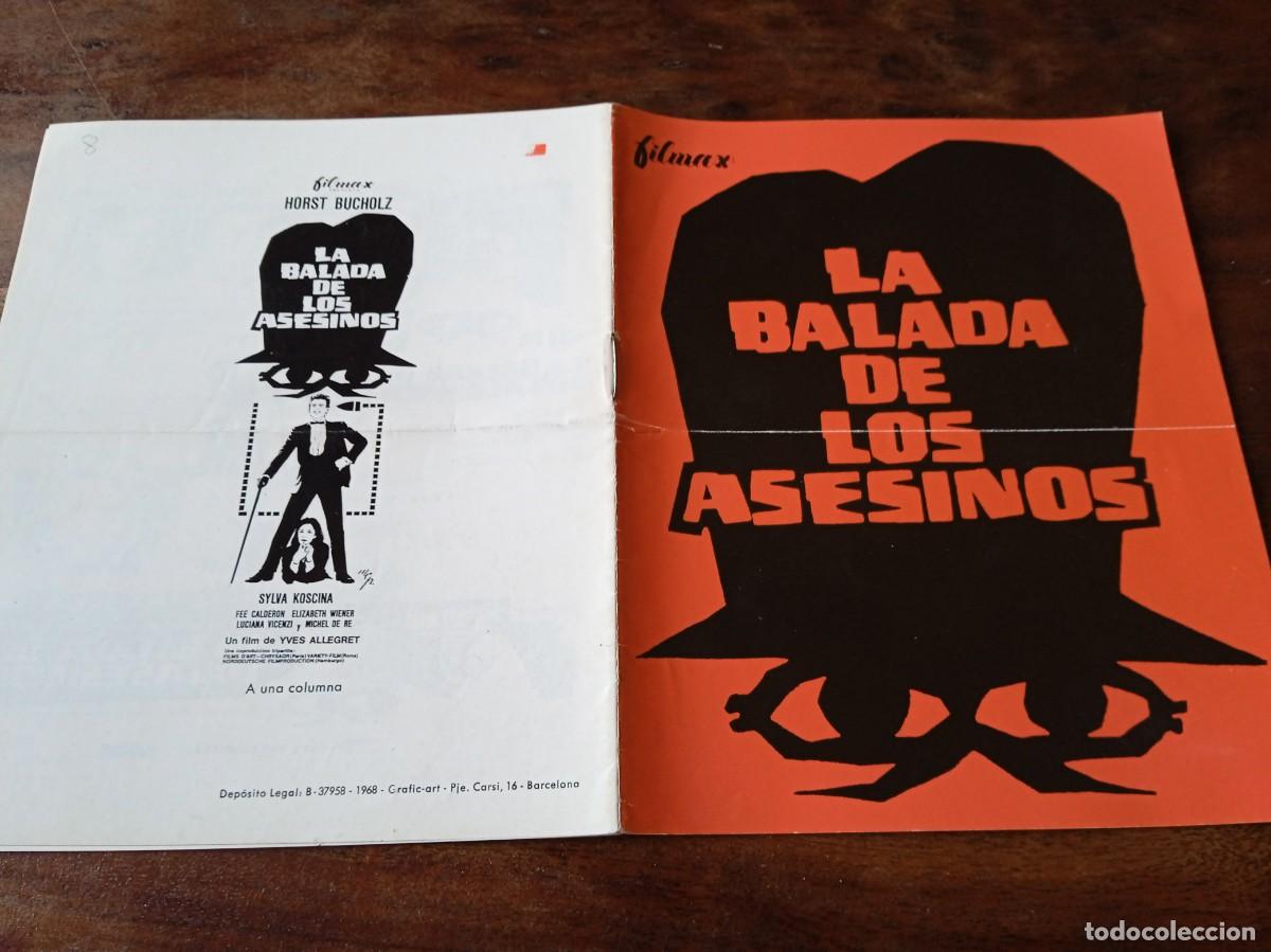Cinema: La balada de los asesinos - Horst Buchholz, Sylva Koscina - Gu&iacute;a original Filmax 1968