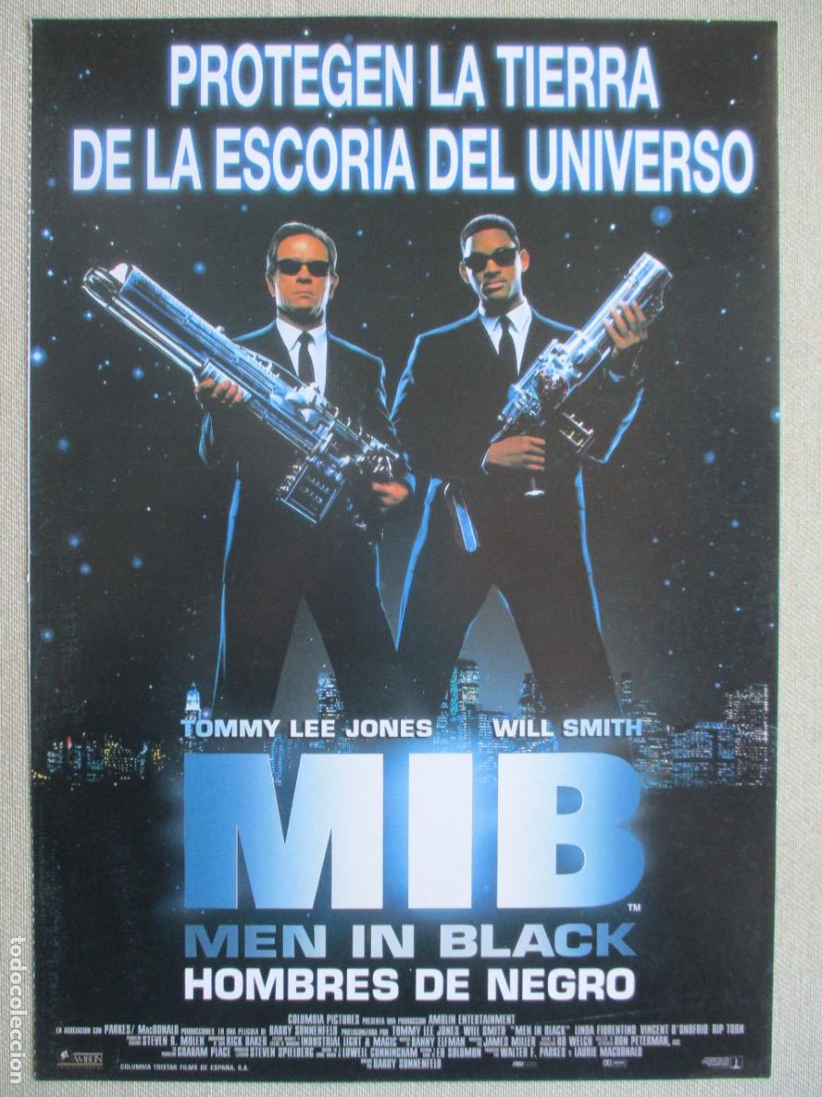 Cinema: MEN IN BLACK (HOMBRES DE NEGRO). GUIA ORIGINAL ESTRENO. PEDIDO MINIMO EN GUIAS 10 EUROS.