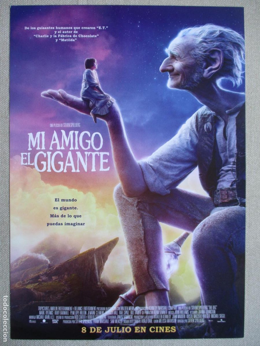 Cinema: MI AMIGO EL GIGANTE. GUIA ORIGINAL ESTRENO. PEDIDO MINIMO EN GUIAS 10 EUROS.