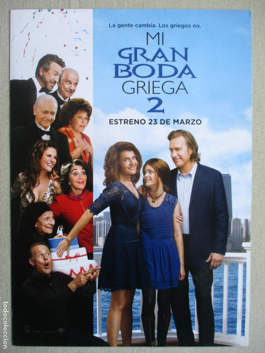 Cinema: MI GRAN BODA GRIEGA 2. GUIA ORIGINAL ESTRENO. PEDIDO MINIMO EN GUIAS 10 EUROS.