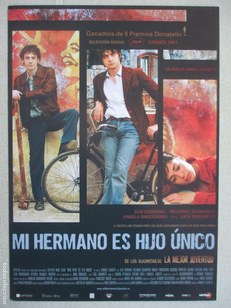 Cinema: MI HERMANO ES HIJO UNICO. GUIA ORIGINAL ESTRENO. PEDIDO MINIMO EN GUIAS 10 EUROS.