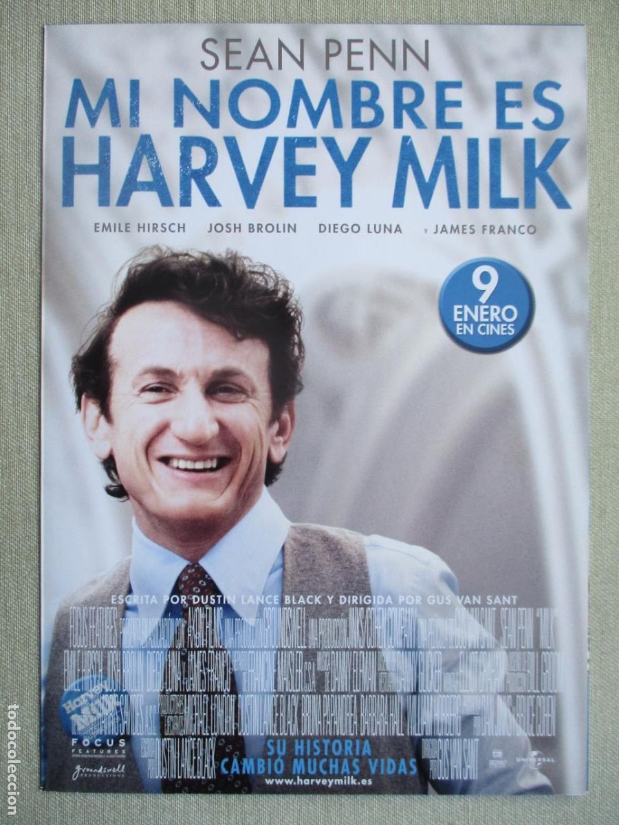 Cinema: MI NOMBRE ES HARVEY MILK. GUIA ORIGINAL ESTRENO. PEDIDO MINIMO EN GUIAS 10 EUROS.