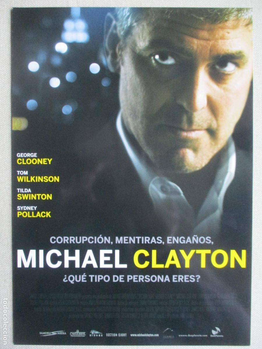 Cinema: MICHAEL CLAYTON. GUIA ORIGINAL ESTRENO. PEDIDO MINIMO EN GUIAS 10 EUROS.