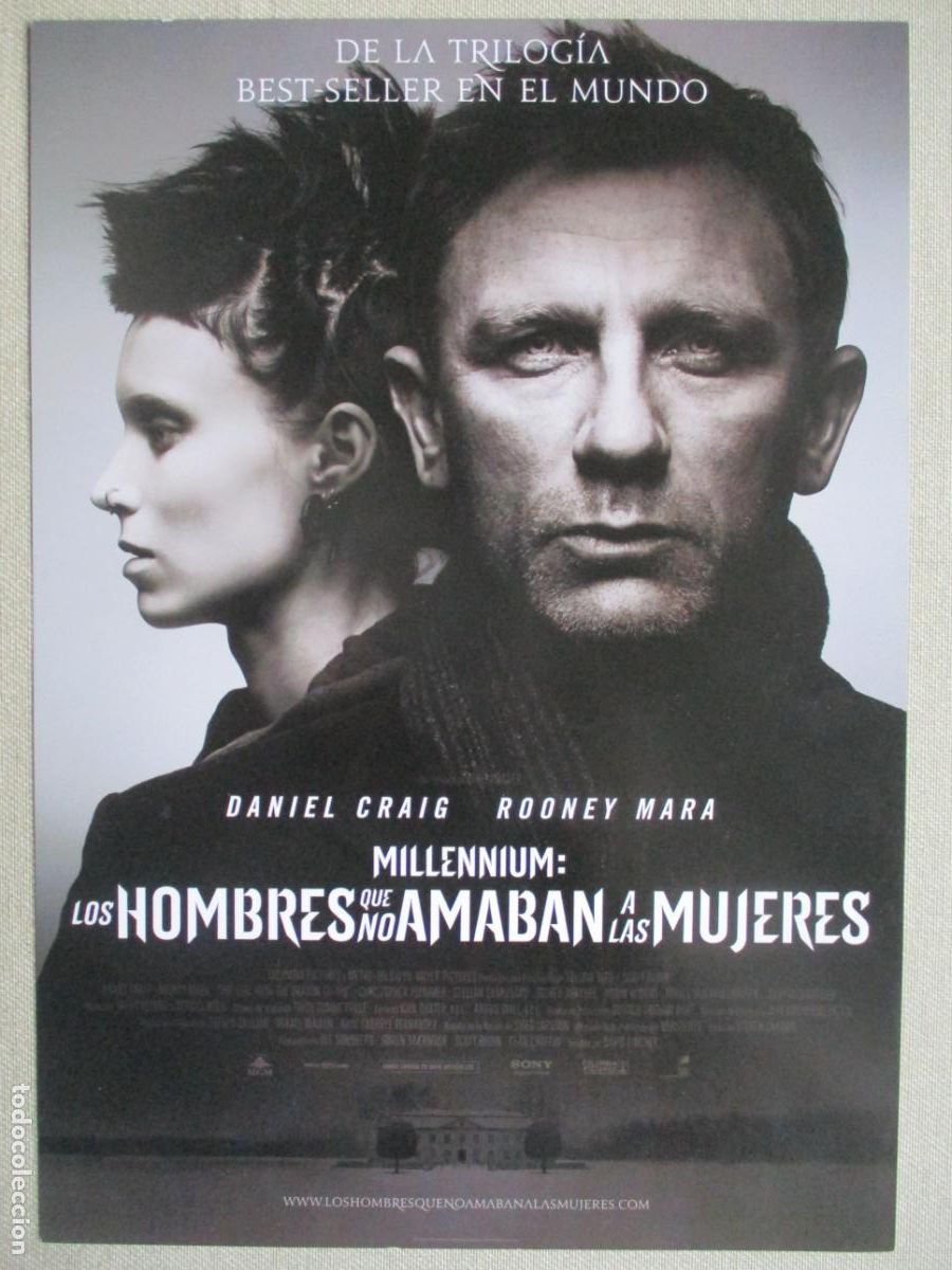 Kino: MILLENNIUM: HOMBRES NO AMABAN MUJERES. GUIA ORIGINAL ESTRENO. PEDIDO MINIMO EN GUIAS 10 EUROS.