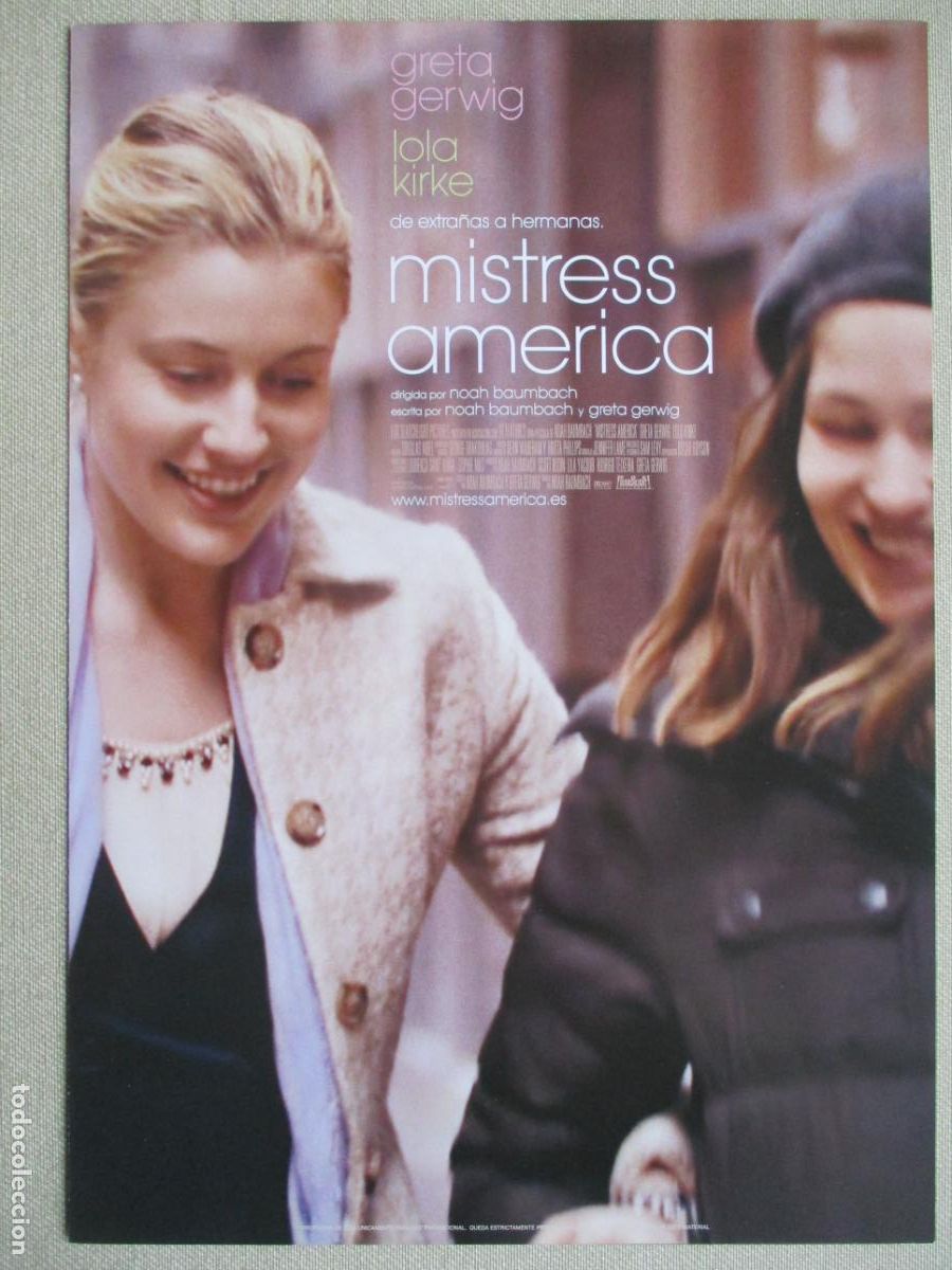 Cin&eacute;ma: MISTRESS AMERICA. GUIA ORIGINAL ESTRENO. PEDIDO MINIMO EN GUIAS 10 EUROS.