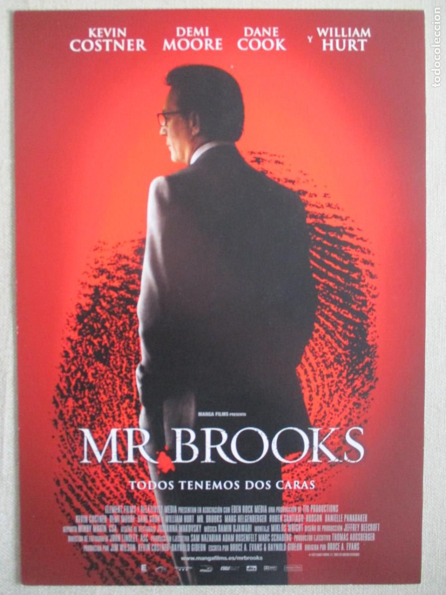 Cin&eacute;ma: MR. BROOKS. GUIA ORIGINAL ESTRENO. PEDIDO MINIMO EN GUIAS 10 EUROS.